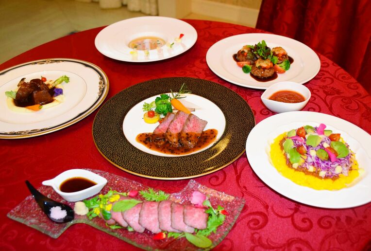 沖縄ハーバービューのレストランなどで提供予定の県産和牛料理