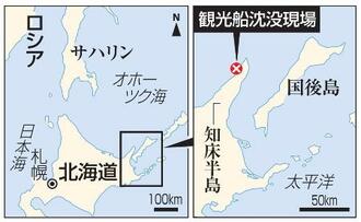 　ロシア・サハリン、北海道・知床半島、国後島、沈没現場