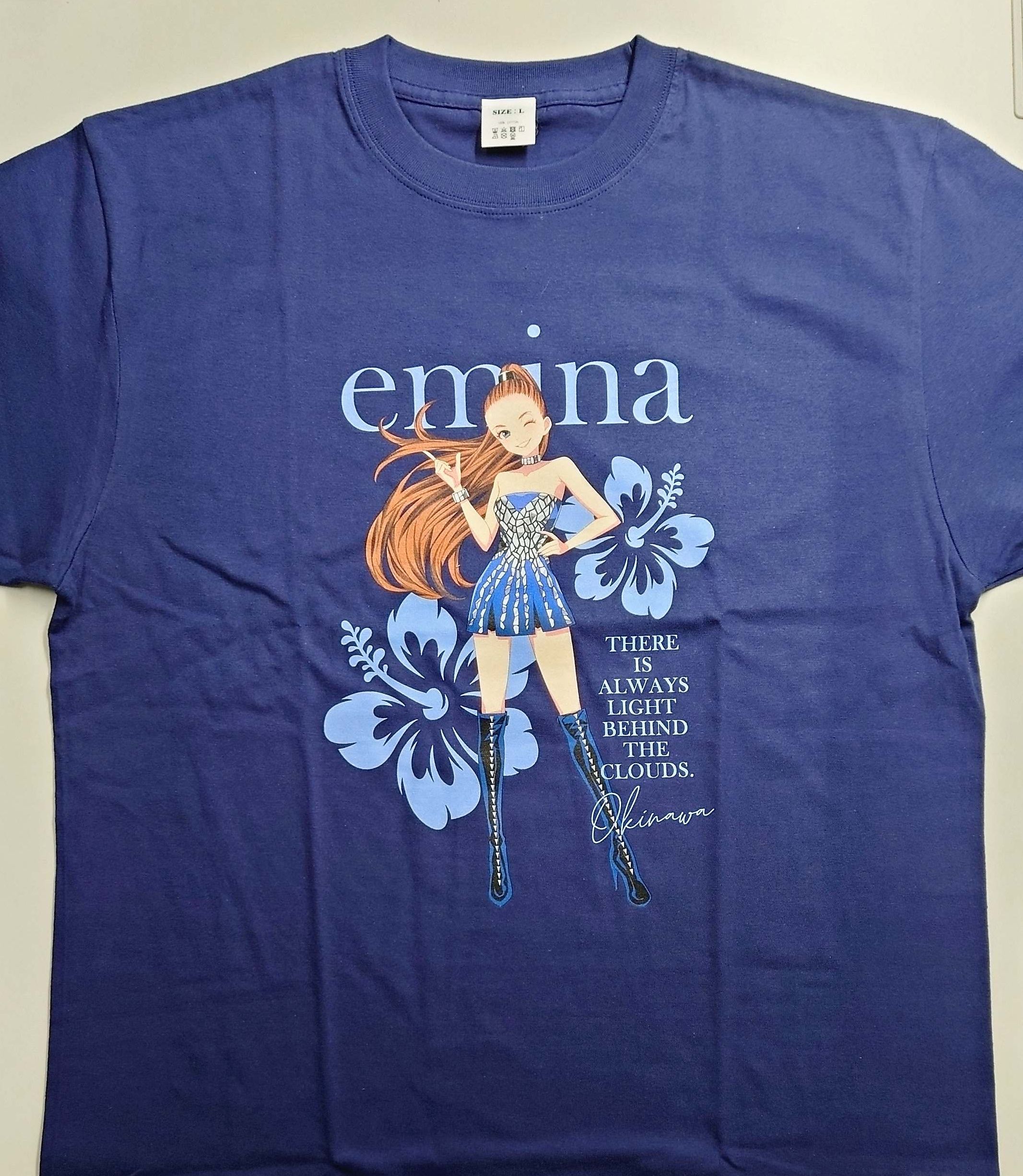安室奈美恵さん公認キャラクター「emina」Tシャツ 沖縄県内のセブン