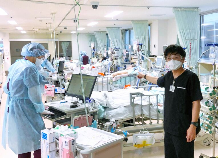 新型コロナの重症患者が治療を受ける浦添総合病院の一室（同院提供）