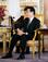 　バイデン米大統領と会談する岸田首相＝２３日午前、東京・元赤坂の迎賓館