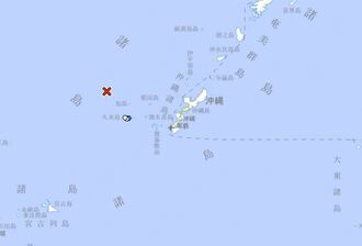 沖縄で震度２（気象庁HPより）