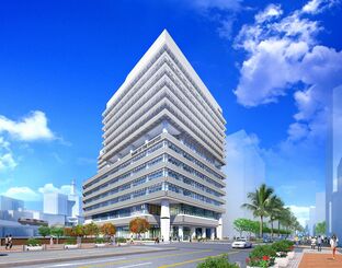 琉球銀行の新しい本店ビルの完成予想イメージ